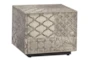 Mixed Print Grey Side Table  - Signature