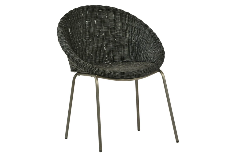 Black Woven Coccoon Dining Chair 