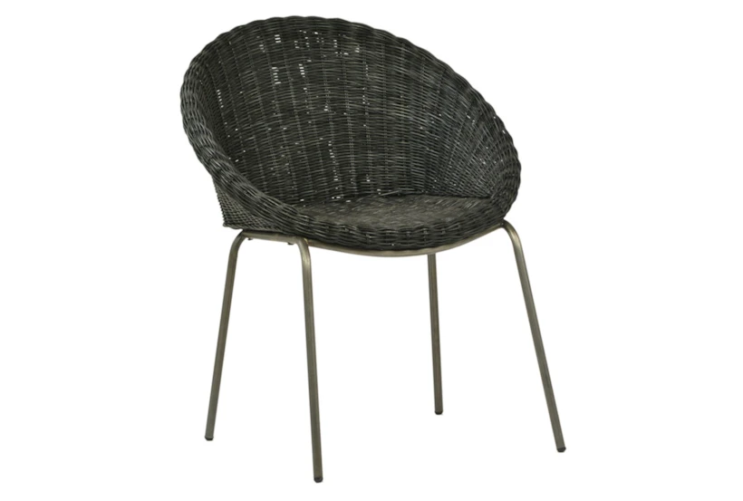 Black Woven Coccoon Dining Chair  - 360