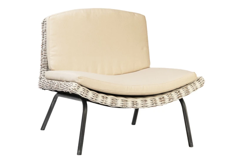 Natural Woven Armless Chair  - 360