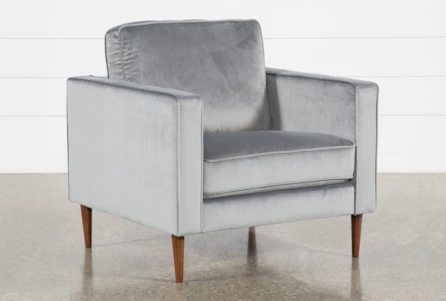 Fairfax Steel Grey Velvet Chair - Main