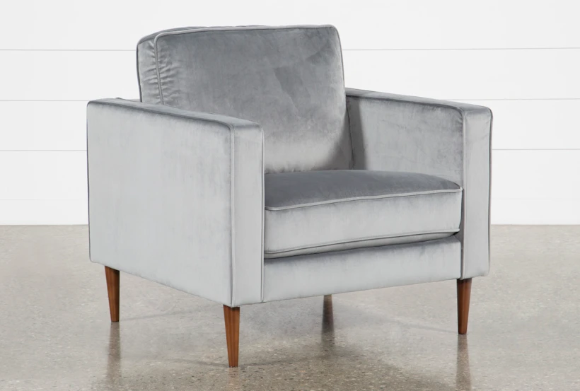Fairfax Steel Grey Velvet Chair - 360