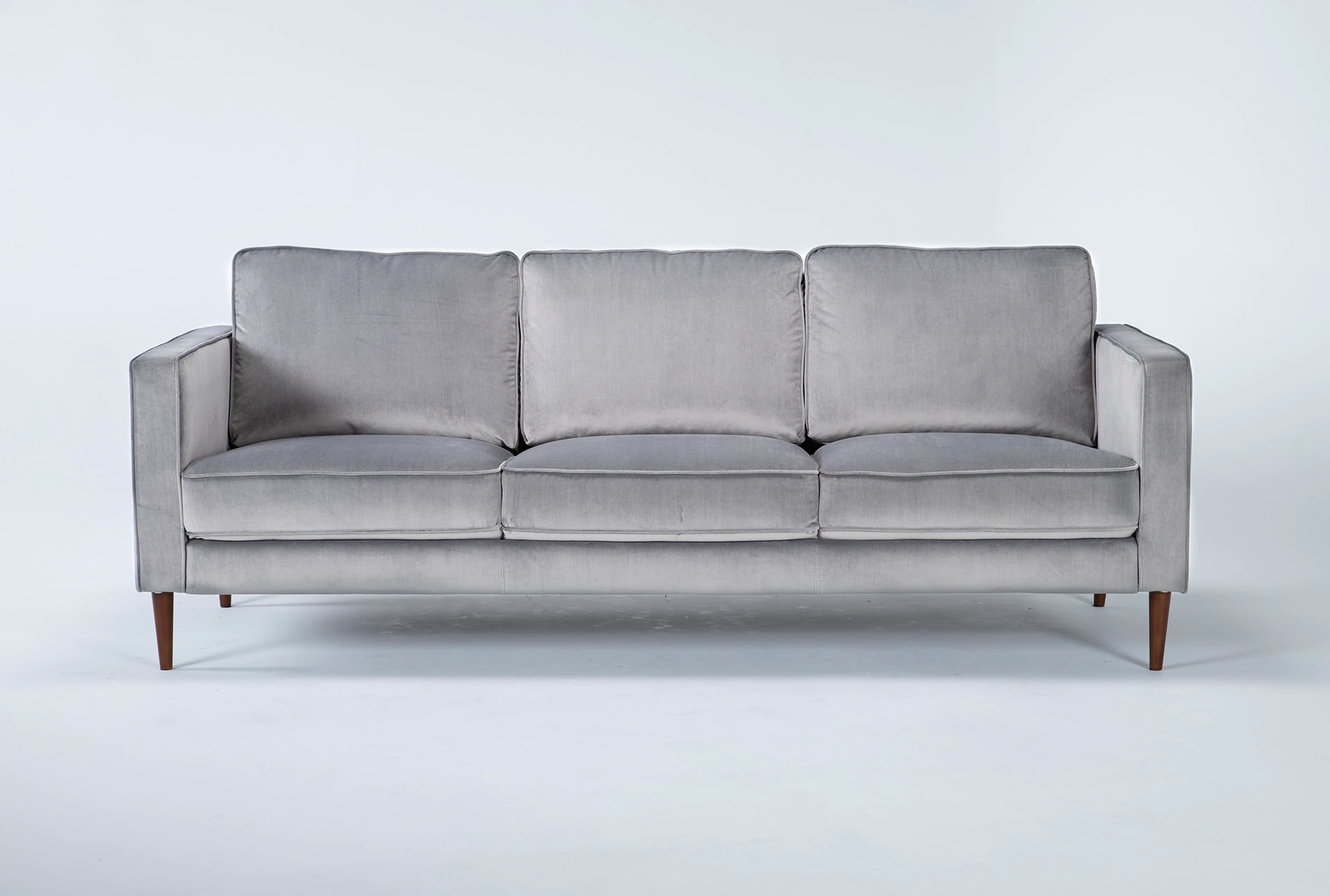 Fairfax Steel Grey Velvet 90" Sofa | Living Spaces
