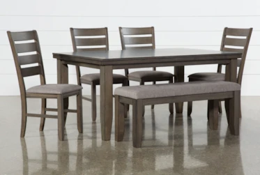Ashford II Dining With Bench Set for 6