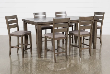 Ashford II 60-78" Extension Kitchen Counter With Stool Set For 6