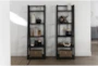 Pierce Espresso 2 Piece Office Set With Wall Desk + Bookcase - Room