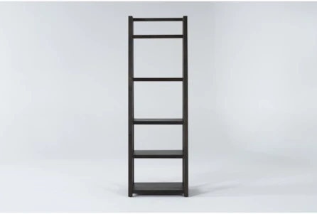 Pierce Espresso Leaning Bookcase, Tall Black Ladder Bookcase