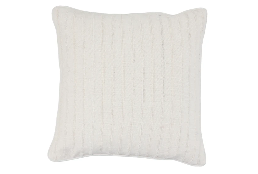 Accent Pillow-White Linen Stripe Stitch 22X22 - 360