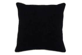 22X22 Black Textured Cotton Solid Throw Pillow