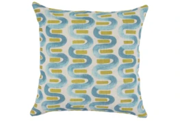 Accent Pillow-Blue & Lime Curvy Stripes 22X22