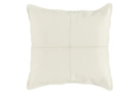 22X22 Ivory Pieced Leather Throw Pillow