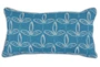 14X26 French Blue Print Block Leaf Lumbar Throw Pillow - Signature