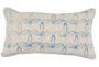 14X26 French Blue Print Block Leaf Lumbar Throw Pillow - Back
