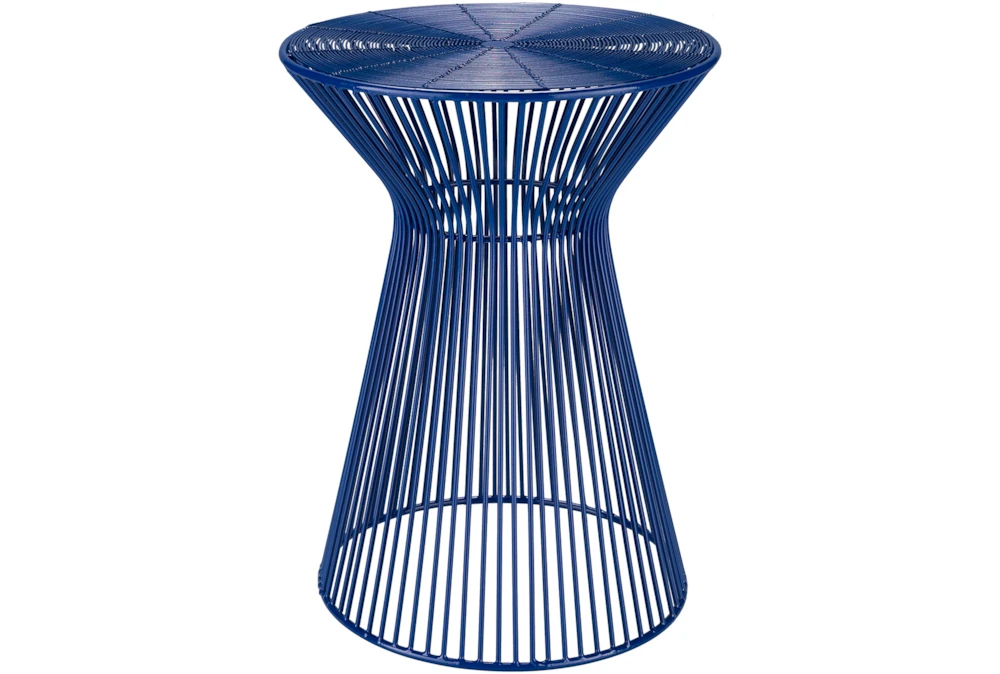 29" Blue Metal Accent Table