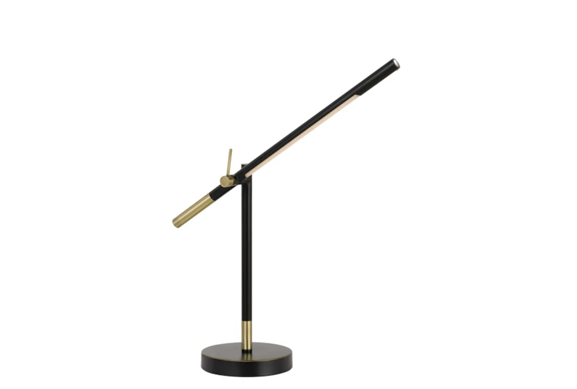 27 Inch Black + Antique Brass Dimmable Led Adjustable Desk Task Lamp - 360