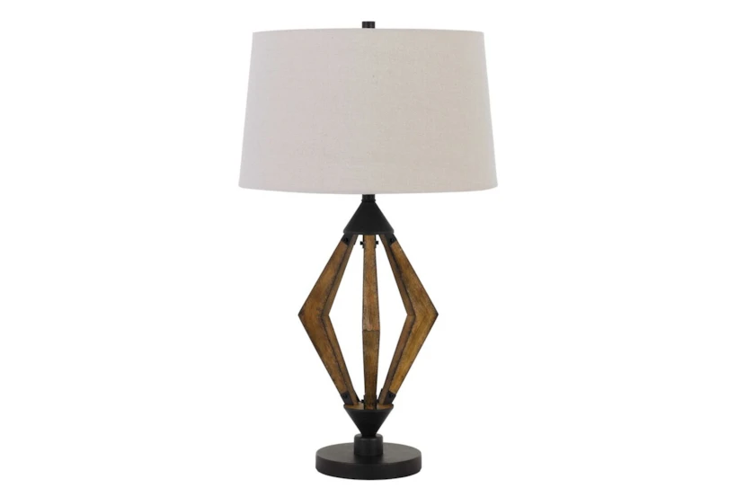 Table Lamp-Diamond Wood + Metal  - 360