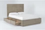 Pierce Natural Queen Wood Panel Bed With Storage - Side