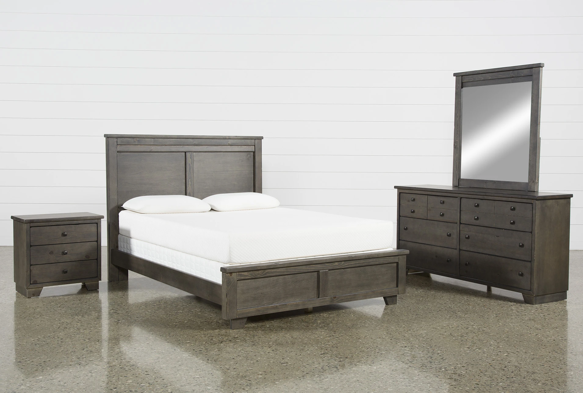 Marco Charcoal California King 4 Piece Bedroom Set | Living Spaces