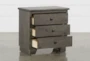 Marco Charcoal 25" 3-Drawer Nightstand - Storage