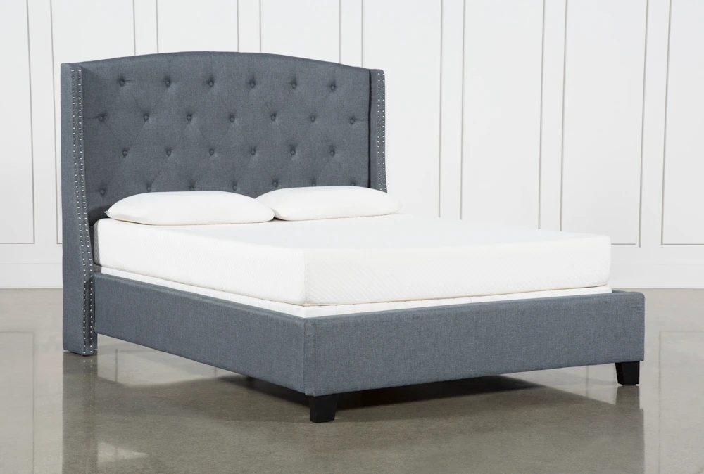Farrah II Grey Queen Upholstered Panel Bed