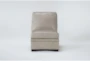 Greer Stone Leather Armless Chair - Front