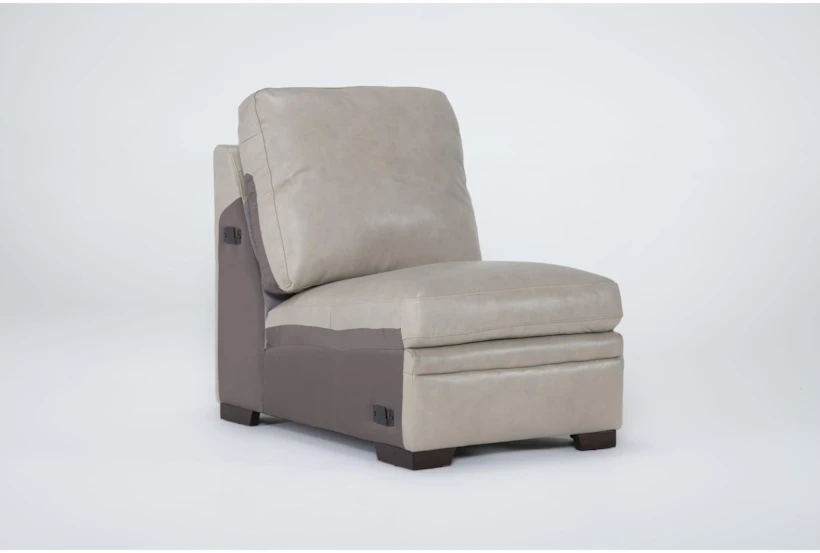 Greer Stone Leather Armless Chair - 360