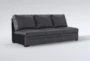 Greer Dark Grey Leather Armless Sofa - Signature