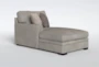 Greer Stone Leather Left Arm Facing Chaise - Signature