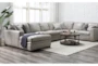 Greer Stone Leather 4 Piece 166" Modular Sectional With Left Arm Facing Chaise & Armless Sofa - Room