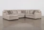 Greer Stone Leather 4 Piece 140" Sectional With Left Arm Facing Chaise & Armless Loveseat - Signature