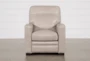 Greer Stone Leather Power Recliner With Power Headrest & USB - Front