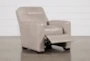 Greer Stone Leather Power Recliner With Power Headrest & USB - Recline