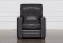 Greer Dark Grey Leather Power Recliner With Power Headrest & USB - Front