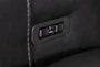 Greer Dark Grey Leather Power Recliner With Power Headrest & USB - Hardware