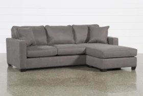 Egan II Charcoal 93" Sofa With Reversible Chaise