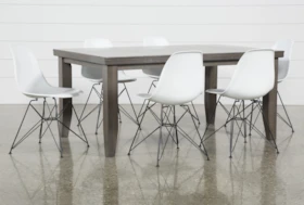 Ashford II 7 Piece Dining Set With Alexa White Chairs