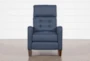 Darnell Blue Push Back Recliner - Front