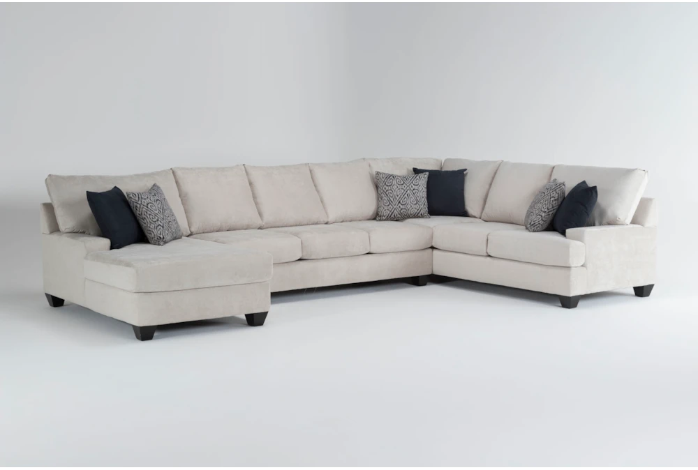 Harper Foam II Modular Microfiber 3 Piece 157" Sectional With Left Arm Facing Chaise