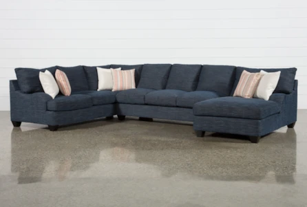 Sierra Down III Chenille Modular 3 Piece 157" Sectional With Right Arm Facing Chaise