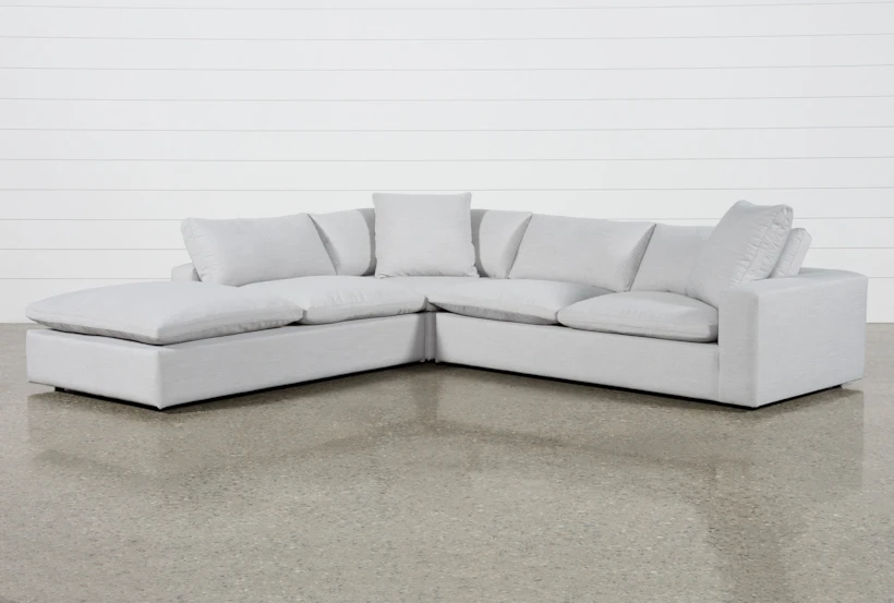 Utopia Modular 3 Piece Grey 123" Sectional With Left Arm Facing Bumper Chaise - 360