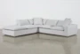 Utopia Modular 3 Piece Grey 123" Sectional With Left Arm Facing Bumper Chaise