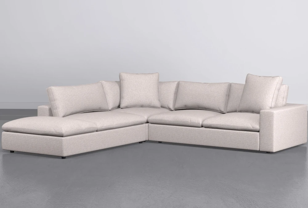 Utopia Modular Boucle  3 Piece 123" Sectional With Left Arm Facing Bumper Chaise