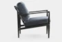 Black Oak Grey Velvet Lounge Chair - Side