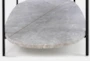 Marble + Smoked Glass Oval Coffee Table - Detail