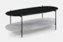 Marble + Smoked Glass Oval Coffee Table - Signature