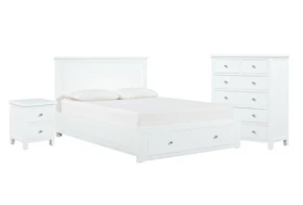 Larkin White Queen Storage 3 Piece Bedroom Set