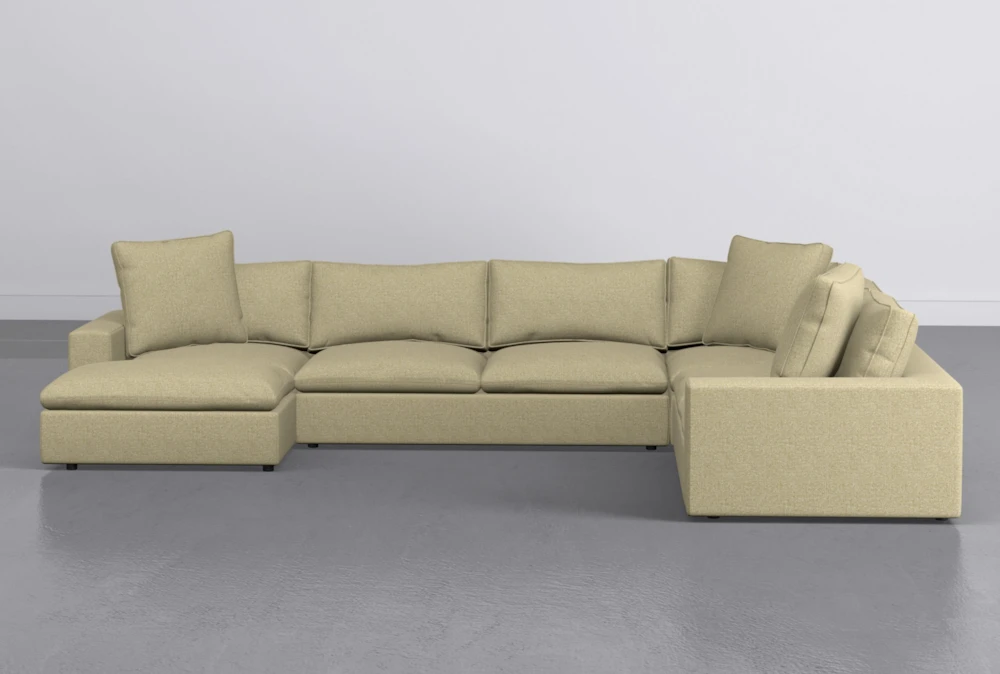 Utopia 4 Piece 158" Mustard Sectional With Left Arm Facing Chaise