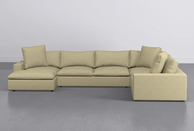 Utopia 4 Piece 158" Mustard Sectional With Left Arm Facing Chaise - 360