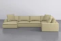 Utopia 4 Piece 158" Mustard Sectional With Left Arm Facing Chaise - Signature
