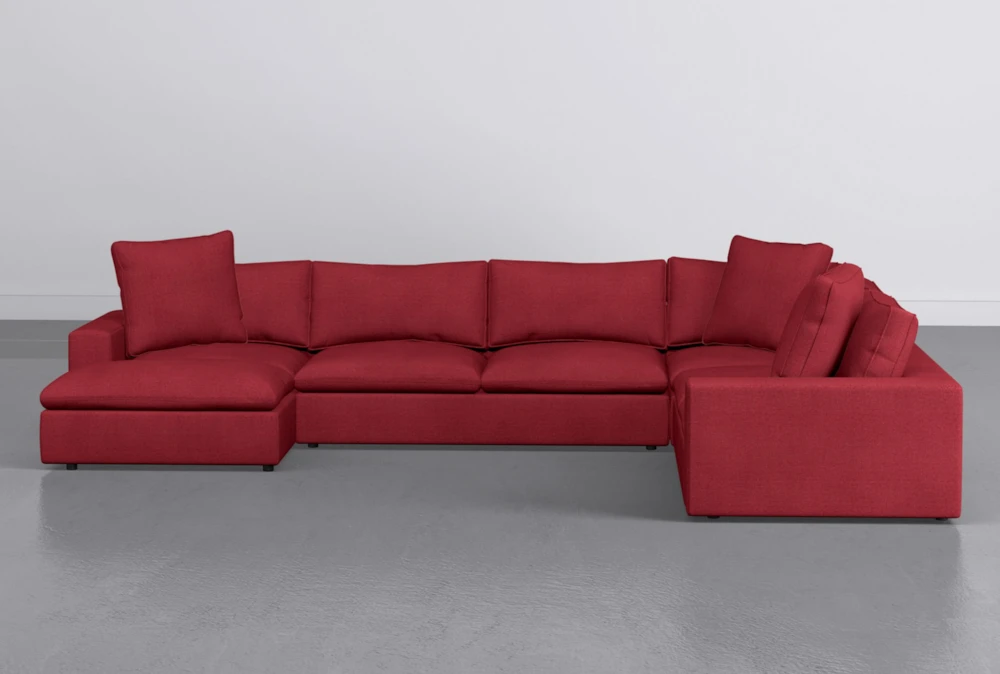 Utopia 4 Piece 158" Scarlet Sectional With Left Arm Facing Chaise